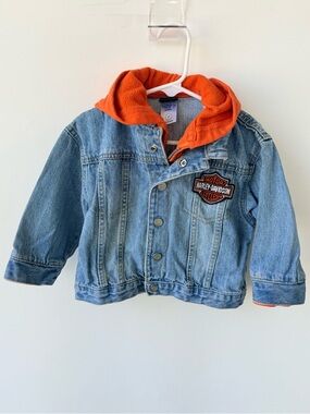 Harley Davidson Hooded Jean Jacket size 2T